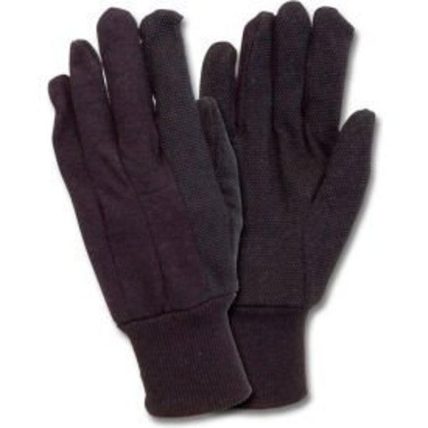 Seidman Associates Brown Jersey Gloves With Grip Dots, 12 Pairs/Pack GJBC-KW-1-PD
